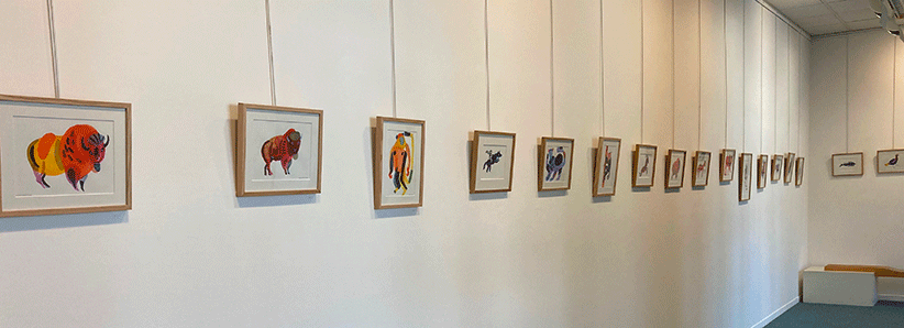 Exposition animaux-totems à la galerie du Chevalet à Noyon